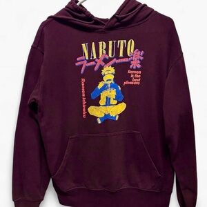 Burgundy Naruto ramen graphic hoodie